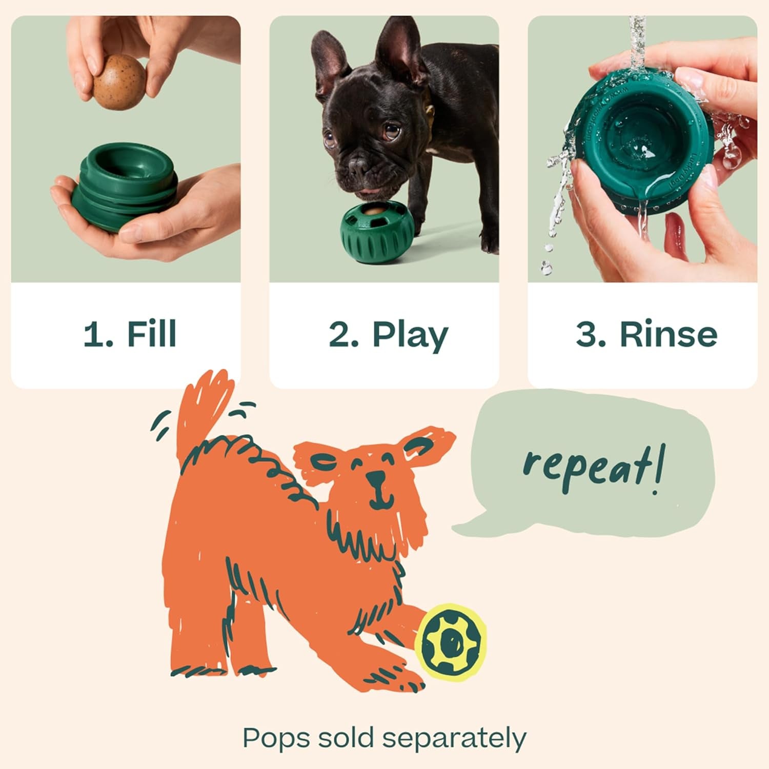 Pupsicle - Long-Lasting Interactive Dog Toy to Keep Your Pup Busy and Distracted - Safe for Dogs - Low-Mess Design - Dog Toys for Small Dogs 10-25 Lbs