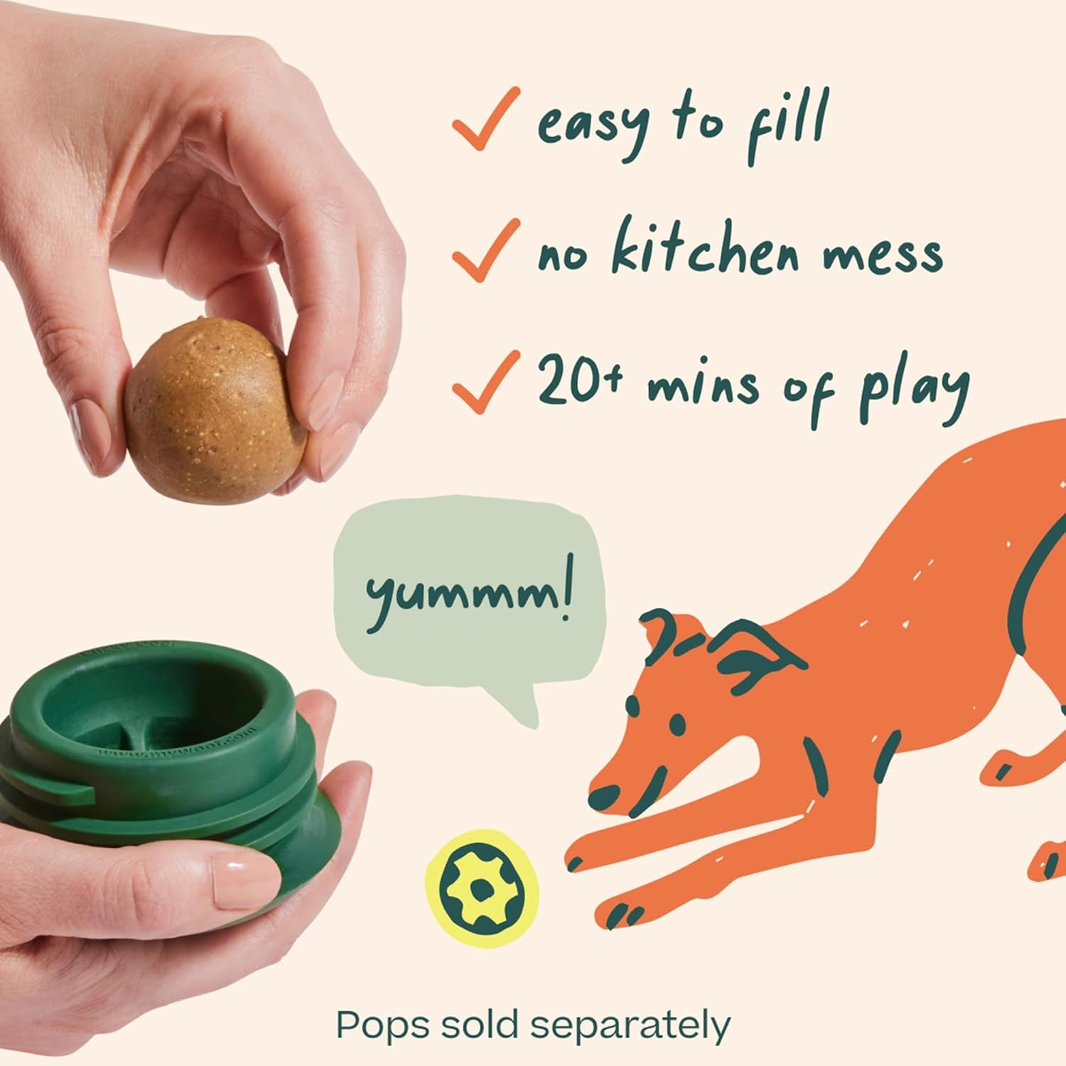Pupsicle - Long-Lasting Interactive Dog Toy to Keep Your Pup Busy and Distracted - Safe for Dogs - Low-Mess Design - Dog Toys for Small Dogs 10-25 Lbs